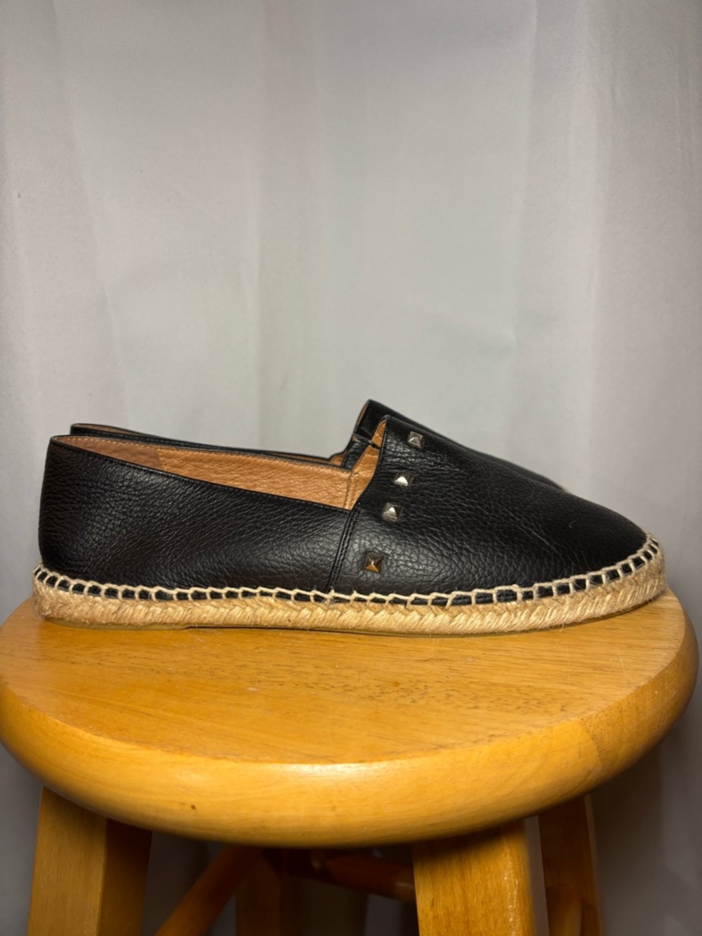 Dalson Leather Espadrilles Made in Spain Studded Black EU 40 US 9 - Picture 4 of 8